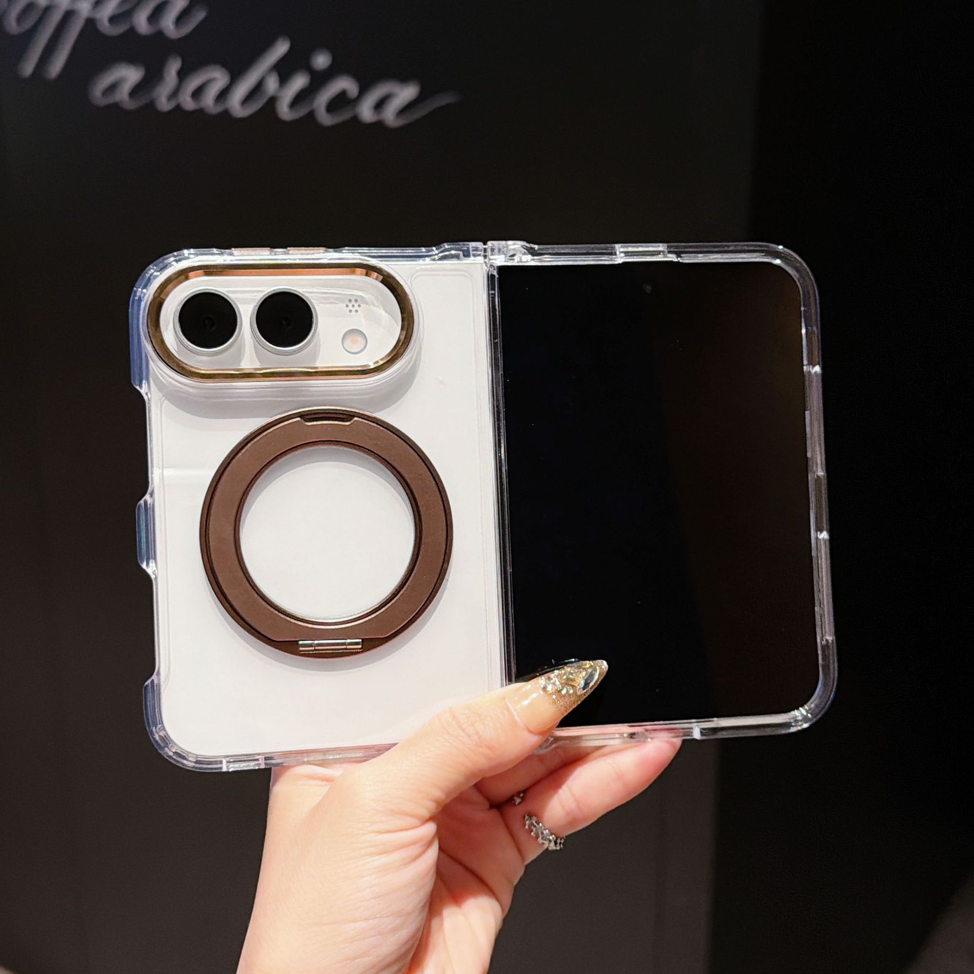Funda para iPhone con Soporte Magnético para iPhone Duo Acrílico Giratorio de 360 Grados Anti-Caídas