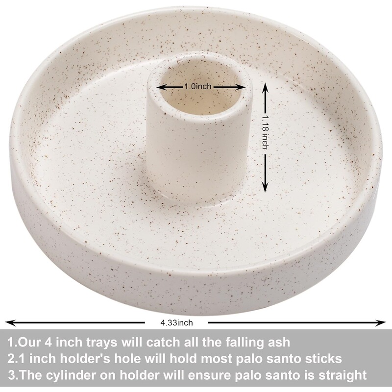 Palo Santo Special Ceramic Incense Holder with Incense Tray and Ash Catcher, Simple Palo Santo Incense Stand Palo Santo Special Ceramic Incense Holder with Incense Tray and Ash Catcher, Simple Palo Santo Incense Stand