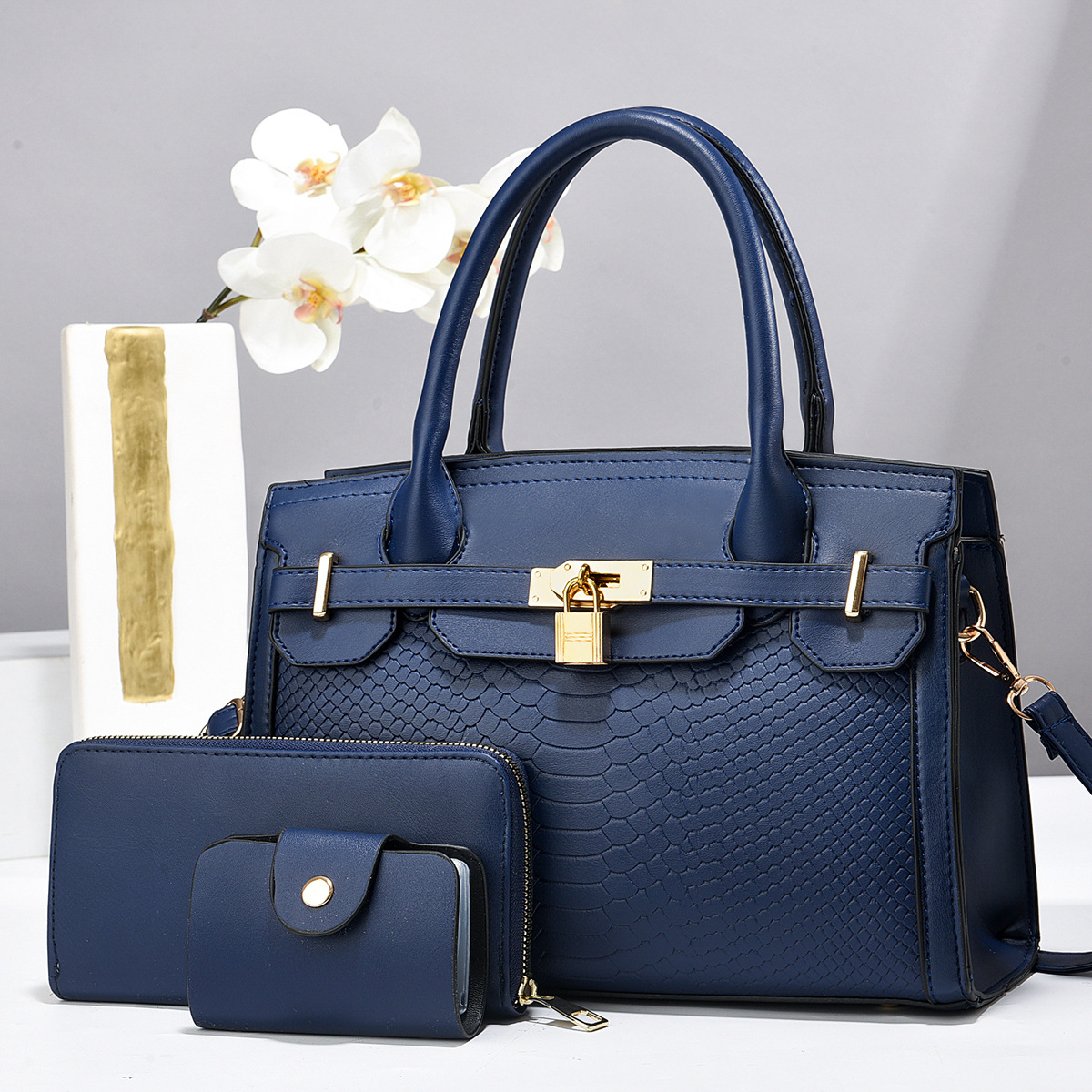 Taizhou bolsos de mujer bolsos grandes bolsos de tres piezas bolsos de cerradura colgante bolsos de comercio exterior