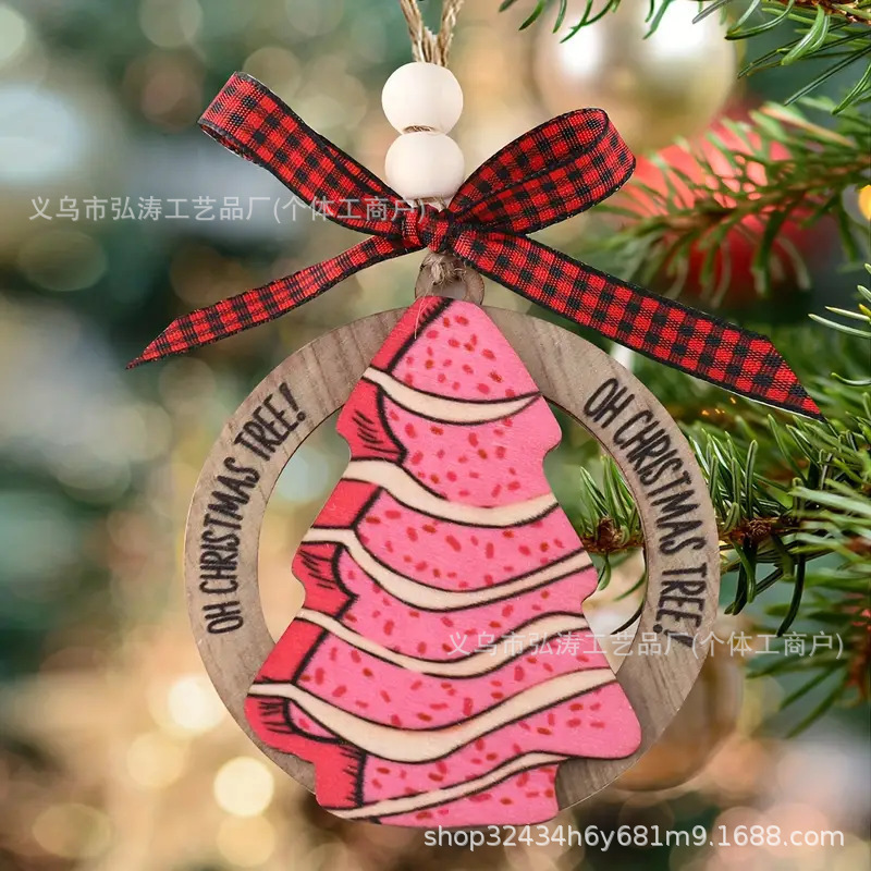 Decoración colgante 2026 nuevo mejor regalo de mudanza decoración de madera decoración para el hogar decoración del árbol de Navidad rojo