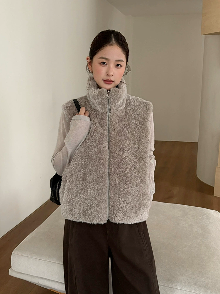 Velvet vest with down, winter jacket, high-quality style, feather stuffing