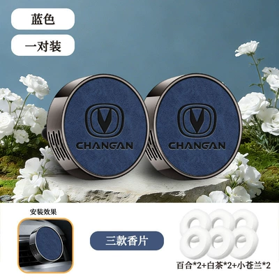 vent accessory, Car Perfume Aromatherapy - model-b-air-vent-changan-embossed-blue-pair-includes-6-scented-sheets-floral-fragrance