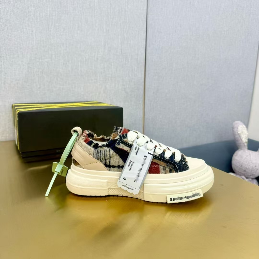 【高定】松糕底小香风帆布女鞋2025夏季新款休闲系带增高休闲鞋