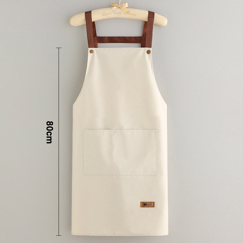 エプロン防水防油ストラップ純色大ポケットキッチン料理レストラン家庭用男女作業服カスタムロゴ|undefined