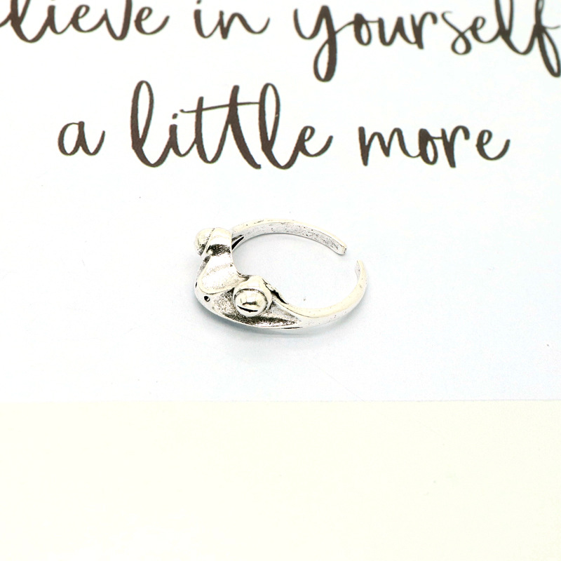new retro funny frog crying face ring creative metal hug finger ring cross-border jewelry