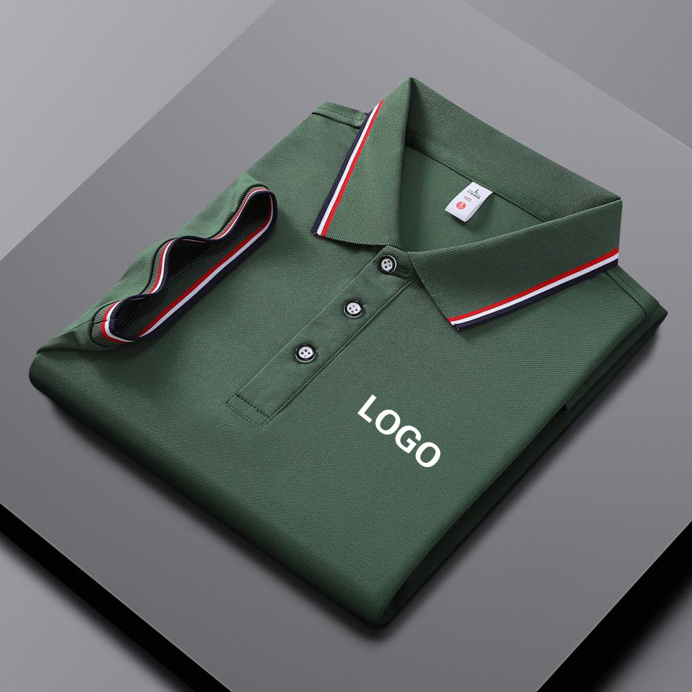 Lapel Polo Shirt Business Men's Short-Sleeved Casual T-Shirt Cross-Border Supply Advertising Shirt Work Clothes Wholesale Customization