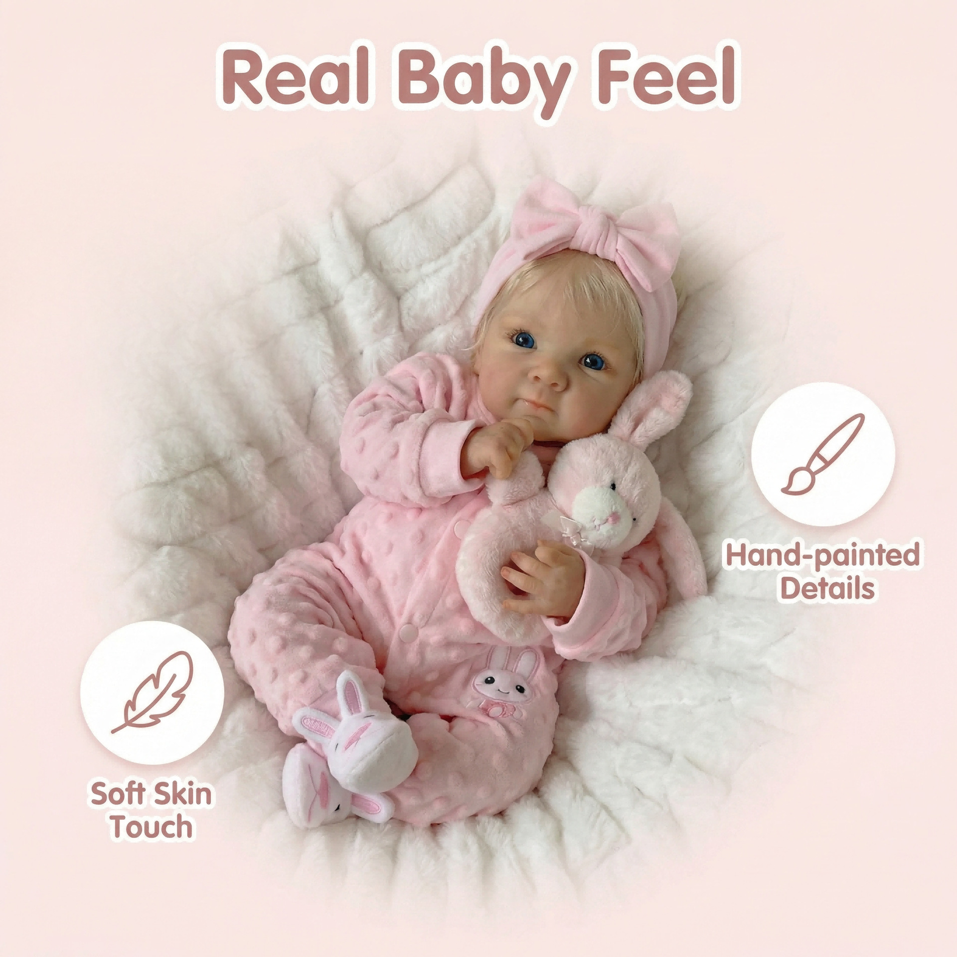 18 pulgadas de polvo conejo jacket bettie muñeca de simulación de comercio electrónico transfronterizo suministro de regalos de vacaciones para niños