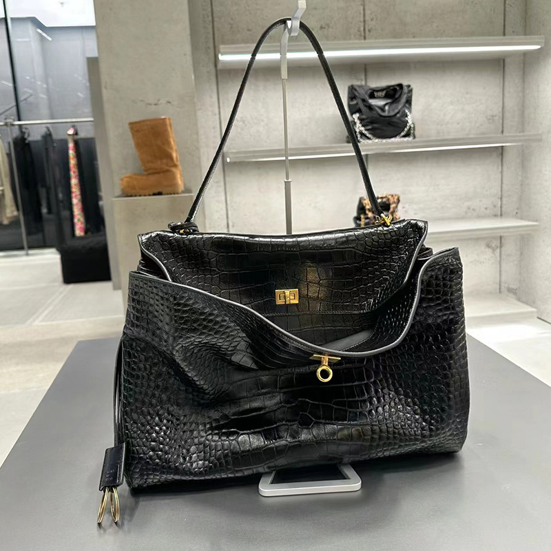 2024 New B-Brand Genuine Leather Large Capacity Tote Bag For Women, Single Shoulder Crossbody Commuter Bag, Underarm Bag, Rodeo Handbag - Thumbnail 3