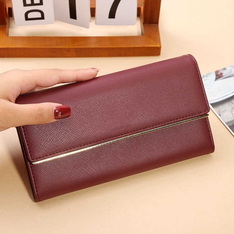 Amazon Best-Seller Large Capacity Tri-Fold Genuine Leather Wallet, Fashionable Luxury Long Wallet For Women With Multiple Card Slots - Thumbnail 3