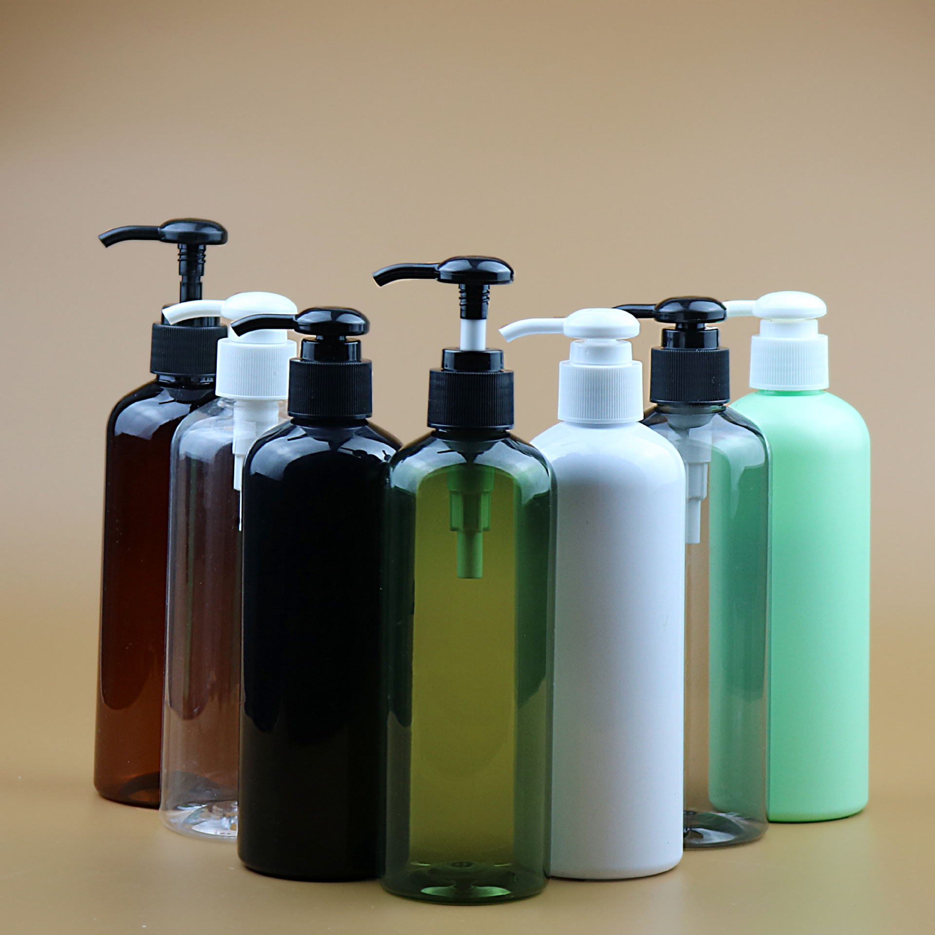 厂家直售 300ml塑料瓶圆肩按挤压泵 洗发水沐浴露乳液瓶 量大从优