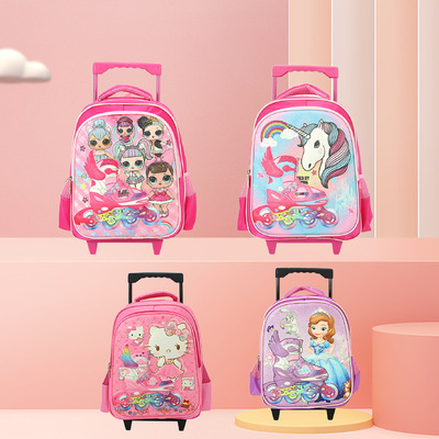 kindergarten fixed unicorn Draw bar box Cartoon originality pull rod schoolbag wear-resisting Lightening Draw bar box goods in stock wholesale