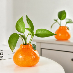 創意陶磁器の小さい花瓶の水培の植物の緑のロリの銅銭の草の生花の生け花の器の客間のデスクトップの装飾の置物