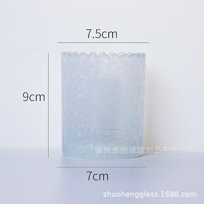 彩7590レースの香りのろうそくの杯のレースのガラスのろうそくの杯の250mlの新しいラベルの鋳型のろうそくの台|undefined