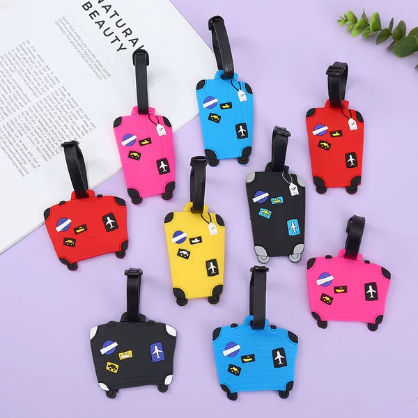 Cross-Border Pvc Silicone Creative Luggage Tag Anti-Loss Boarding Pass Stereo Pattern Luggage Tag Silicone Tag
