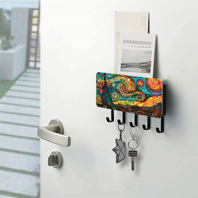Multi-functional wall hook creative wall decoration non-perforated shelf mask key rack cross-border explosion wholesale