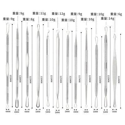 Stainless steel Acne needle Acne Blackhead Acne face nursing cosmetology tool Double head Acne Needle