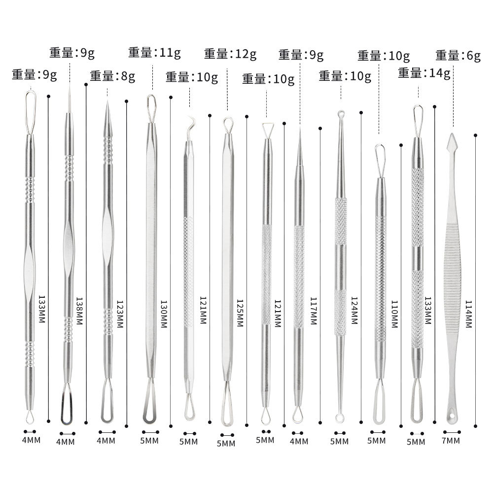 Stainless steel Acne needle Acne Blackhead Acne face nursing cosmetology tool Double head Acne Needle