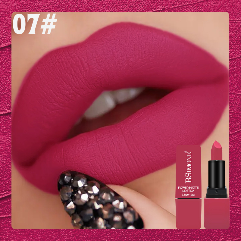 Lápiz labial mate transfronterizo, textura sedosa y difuminada, lápiz labial de larga duración a prueba de besos, productos de belleza populares, venta al por mayor multicolor. image 13