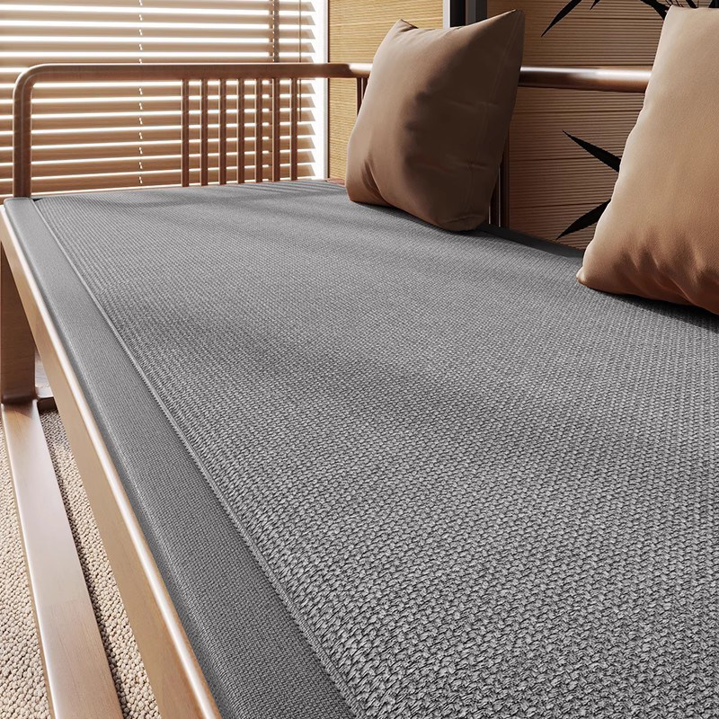 Cojín de sofá de madera maciza de estilo medieval, tapete de verano, cojín para silla, cojín de sofá de ratán y madera de sequoia, cojín de ratán antideslizante con sensación refrescante
