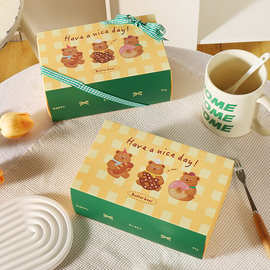 新款6粒绿豆糕包装盒子烘焙凤梨酥玛德琳儿童节可爱伴手礼物盒子
