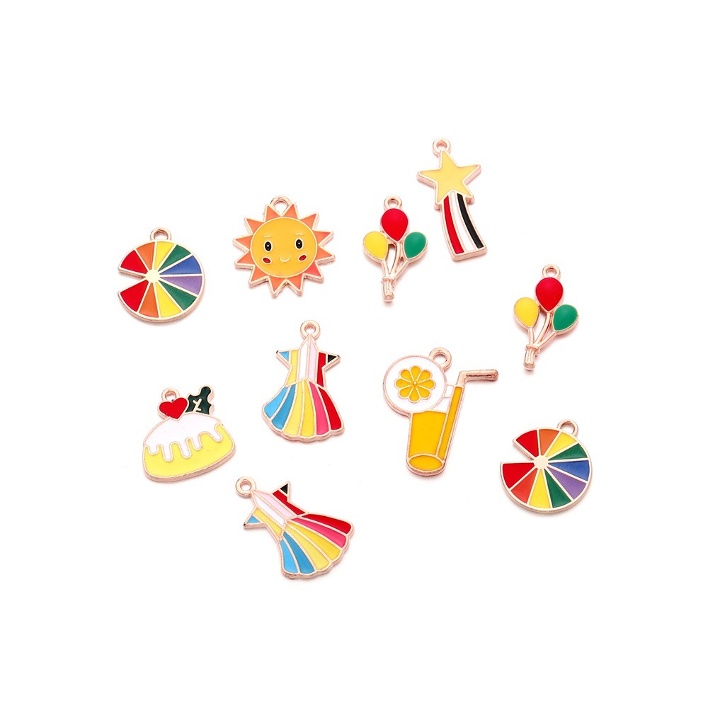 1 Piece Simple Style Clouds Rainbow Windmill Zinc Alloy Enamel Jewelry Accessories display picture 2