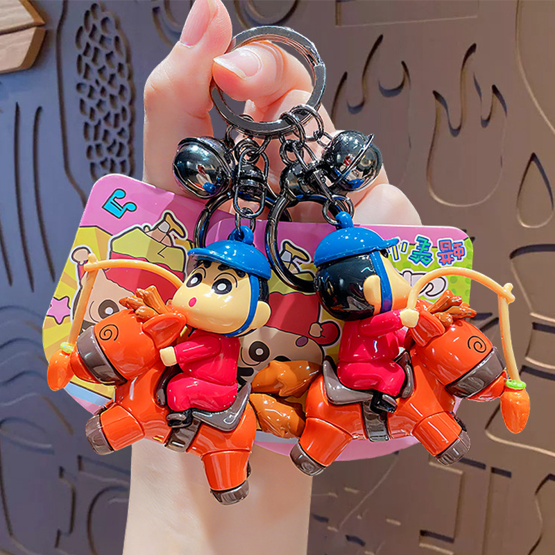 Genuine Cartoon Crayon Shin-Chan Riding Series Keychain Cute Bag Pendant Car Keychain Gift Wholesale