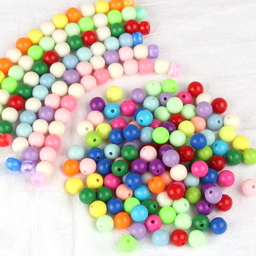 Acrylic Christmas Color Fruit Color Straight Hole Round Beads DIY Phone Chain Bracelet Bead Accessories Materials