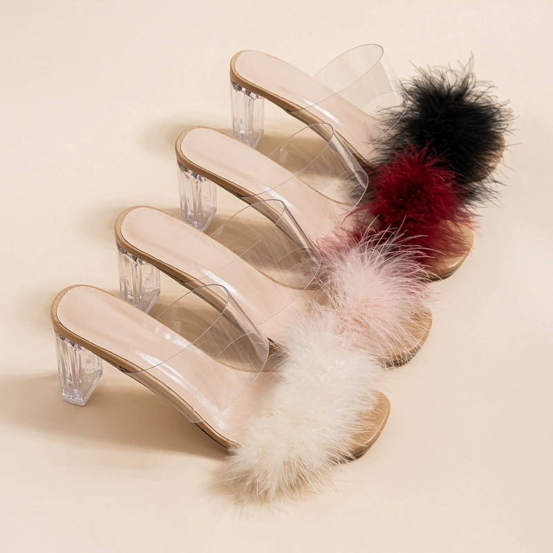 Маосные холодные тапочки женские внешне носят новый фея ветра, слово хрустальные французские высокие каблуки