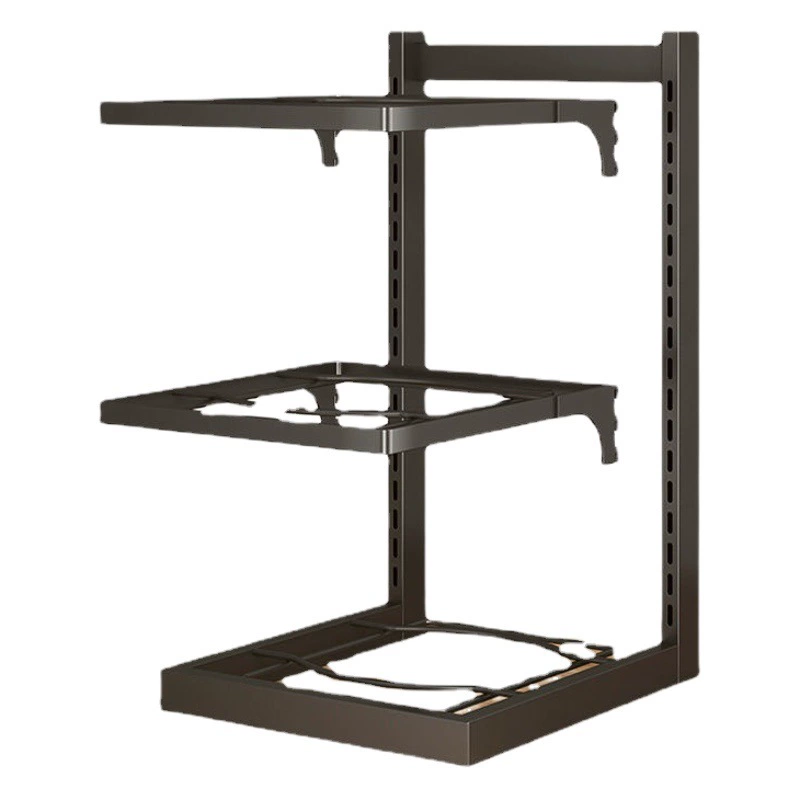 Стеллаж с узким зазором Столешница Настенная угловая стойка для кастрюль Кухонная стойка для кастрюль Многослойная стойка для хранения Нижняя раковина Шкаф Многослойное хранилище