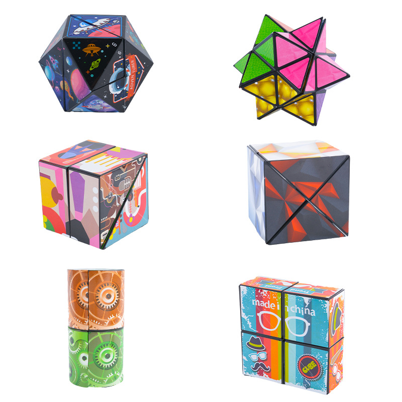Juguetes educativos para niños cubo infinito cambiante tridimensional cubo magnético geométrico 3D descompresión plegable juguetes pequeños al por mayor
