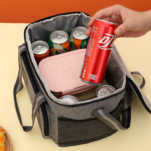 Amazon Outdoor Hand-held Picnic Bag Crossbody Insulated Meal Bag Aluminum Foil Cooling Ice Bag Large Capacity Insulated Bag