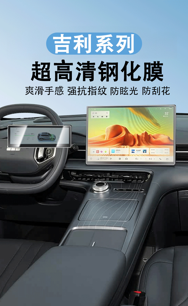 Suitable for 25-26 Geely Xingyue L car central control navigation tempered film interior sticker, bestseller on Amazon