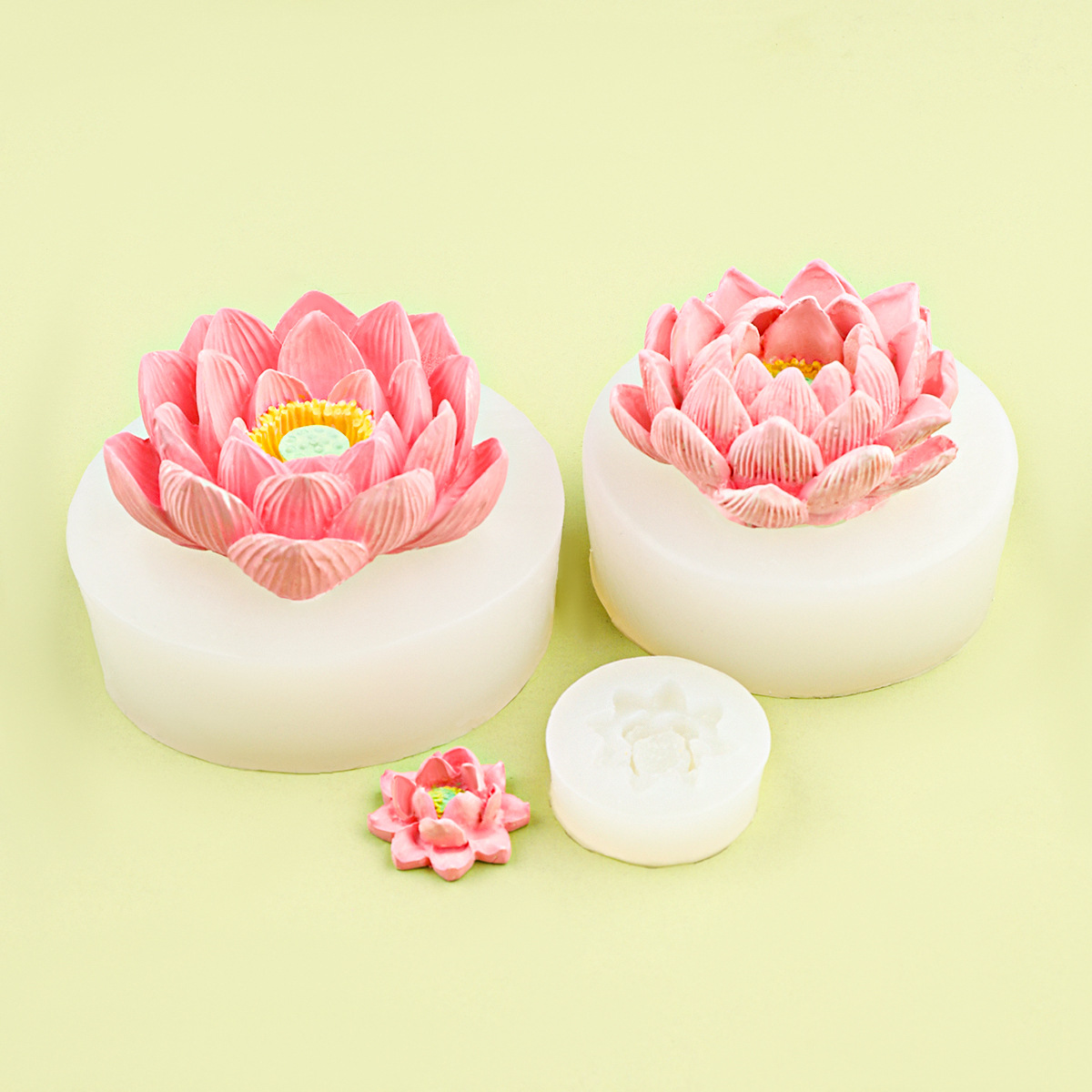 Molde de silicona con forma de loto tridimensional Molde de pastel horneado de bricolaje de mousse de loto de chocolate hecho a mano