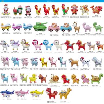 精品小红马带轮拉绳动物铝膜气球卡通摆摊生日儿童带轮玩具气球批