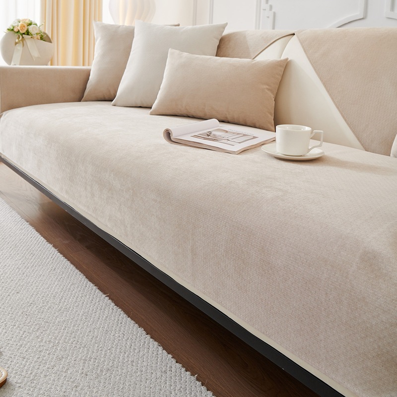 Chenille Pet Urine-Proof Anti-Slip Sofa Cushion, Universal Anti-Cat Scratch Cover for All Seasons, Non-Stick Hair Waterproof Sofa Cushion