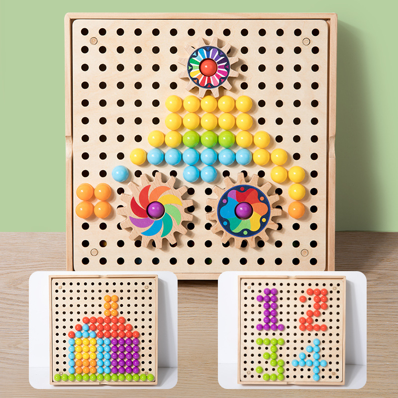 Modelo de rompecabezas botones creativos rompecabezas de partículas grandes uñas de hongos placa de empalme de tuerca diagrama de forma de combinación de bricolaje