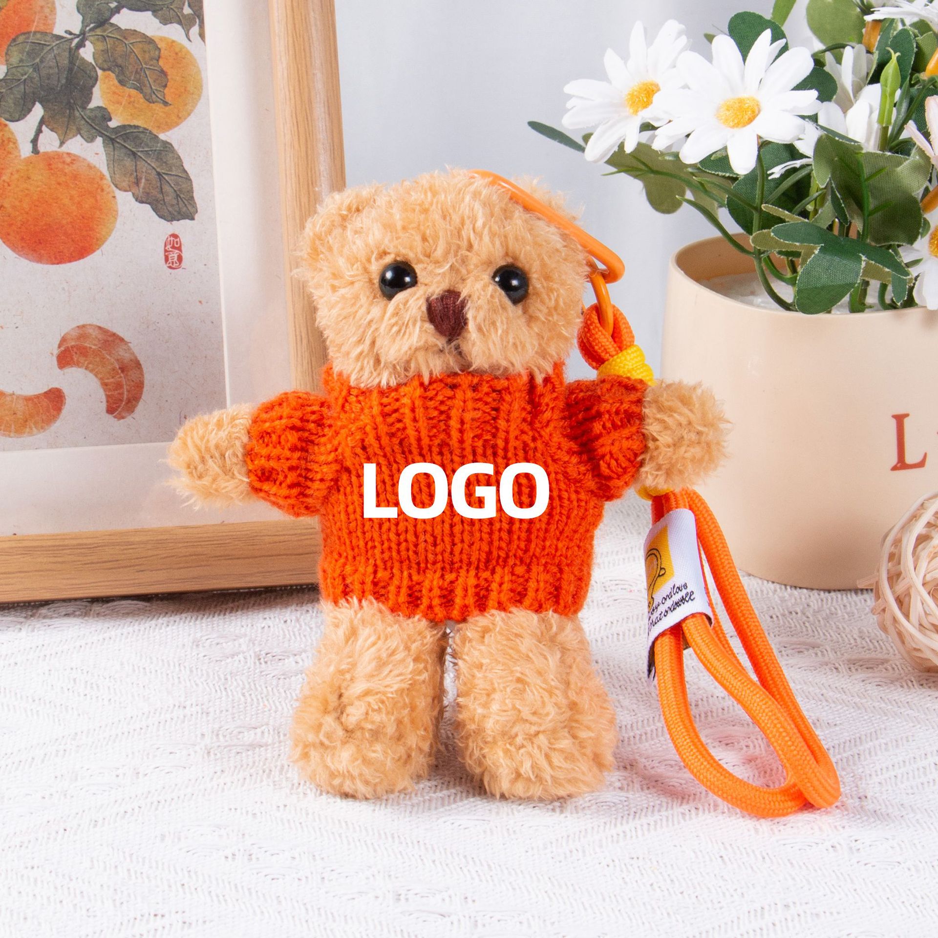 Teddy Bear Keychain Colgante Bolsa accesorios de ropa impresa LOGO vestido Teddy Teddy Doll juguetes de peluche