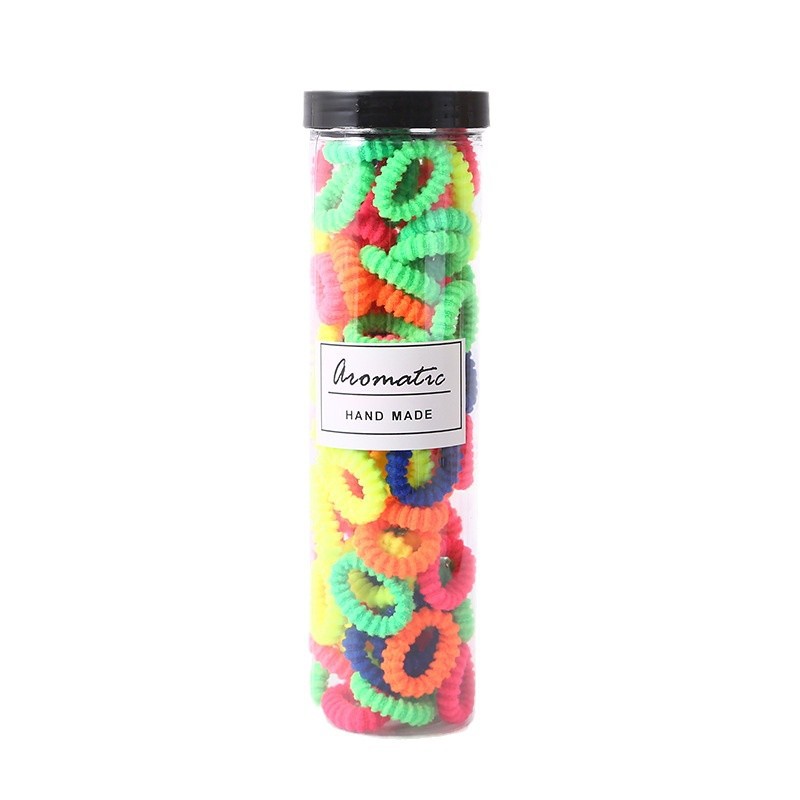 Barril de correa de goma para niños niñas trenzas toallas anillo de color caramelo para niñas pulgar anillo de pelo no lesiones cabello cuerda de bala alta