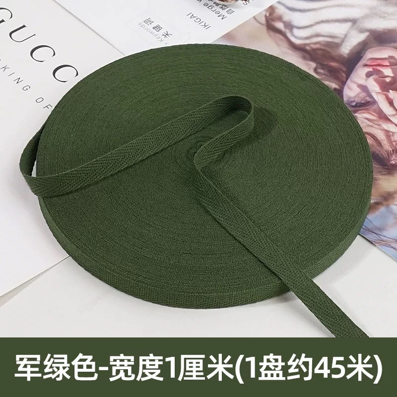 1cm de color algodón herringbone banda de borde de ropa textil casera banda de borde rodante banda de borde de cuello trasero chaqueta cuello prensado banda de borde