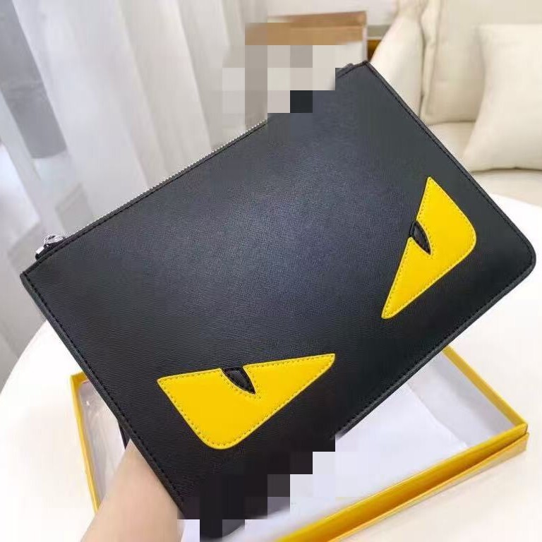 F Di Clutch Bag Men's Large Capacity Little Monster Envelope Bag Genuine Leather Clutch Bag Casual Business Clutch Bag High Quality F Di Clutch Bag Men's Large Capacity Little Monster Envelope Bag Genuine Leather Clutch Bag Casual Business Clutch Bag High Quality
