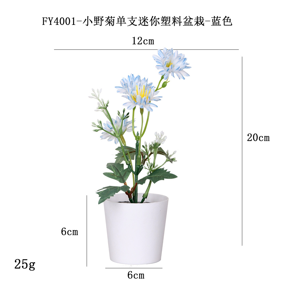 Más de 100 tipos de flores y plantas verdes artificiales, combinaciones de plantas artificiales en macetas de plástico, flores artificiales de gran venta transfronterizas, mini bonsáis artificiales, fuentes de suministro. image 38