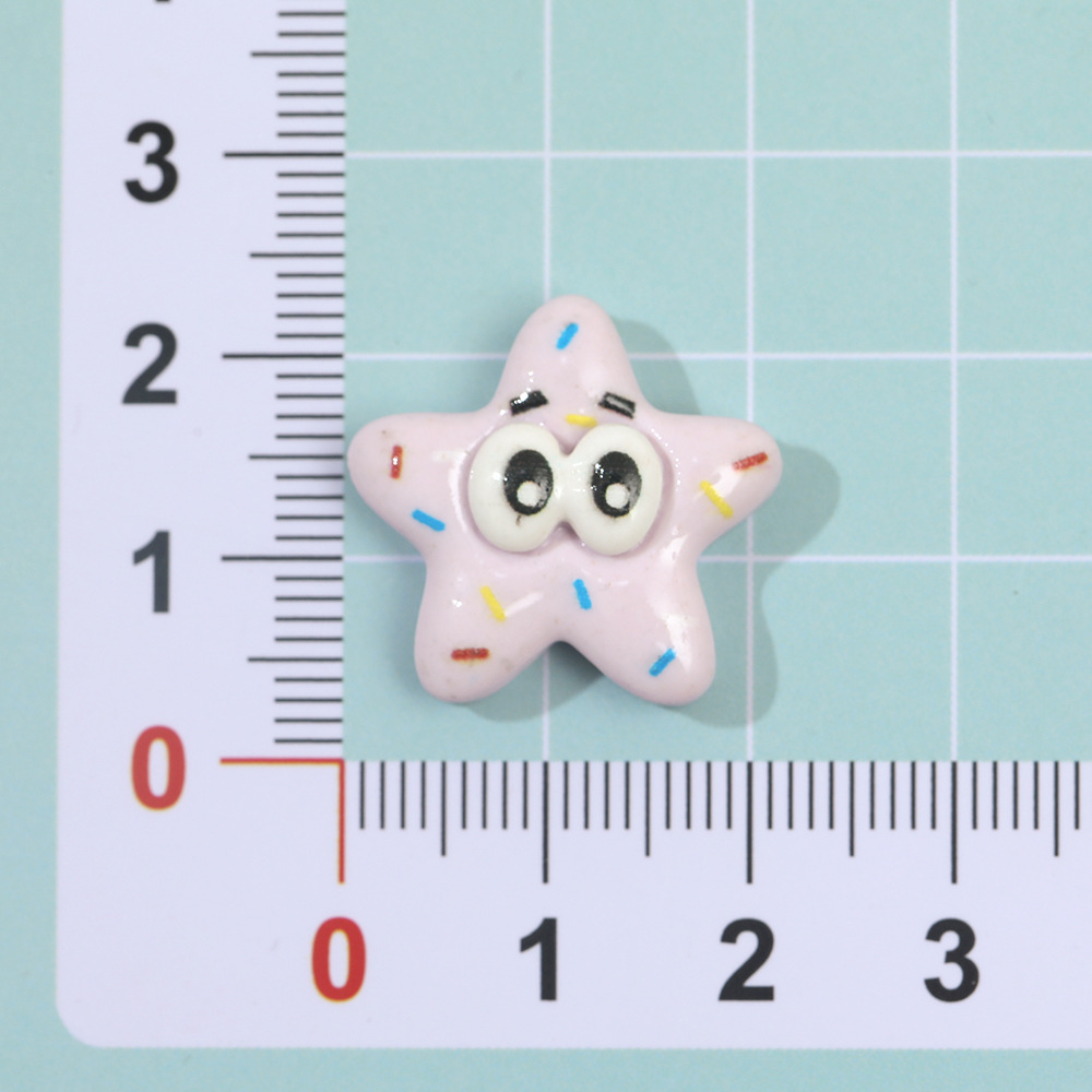 Macaron color estrella de cinco puntas accesorios de resina DIY pegamento crema horquilla accesorios para el cabello teléfono móvil Shell material hecho a mano al por mayor