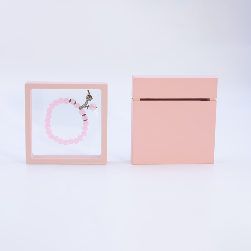 Caja de cajón de papel exterior multicolor extraída Caja de suspensión de almacenamiento Anillo de embalaje de red Caja de joyería de cristal antioxidante