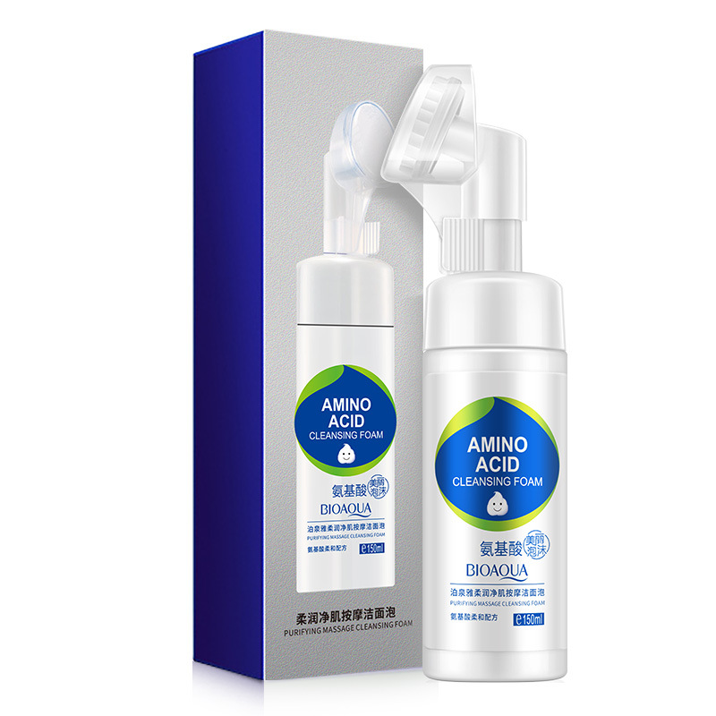 Boquanya suave hidratante masaje de la piel espuma de limpieza facial delicada espuma de limpieza de aminoácidos limpiador facial mousse de limpieza facial