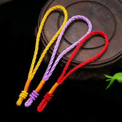 細款麻繩三個圈繩頭把玩件手把繩鑰匙包飾品配件流蘇掛繩廠家批發