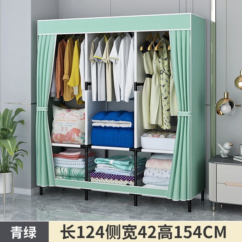 Fábrica directa simple armario dormitorio doméstico duradero ensamblaje armario de tela dormitorio alquiler de vivienda estante de piso pequeño
