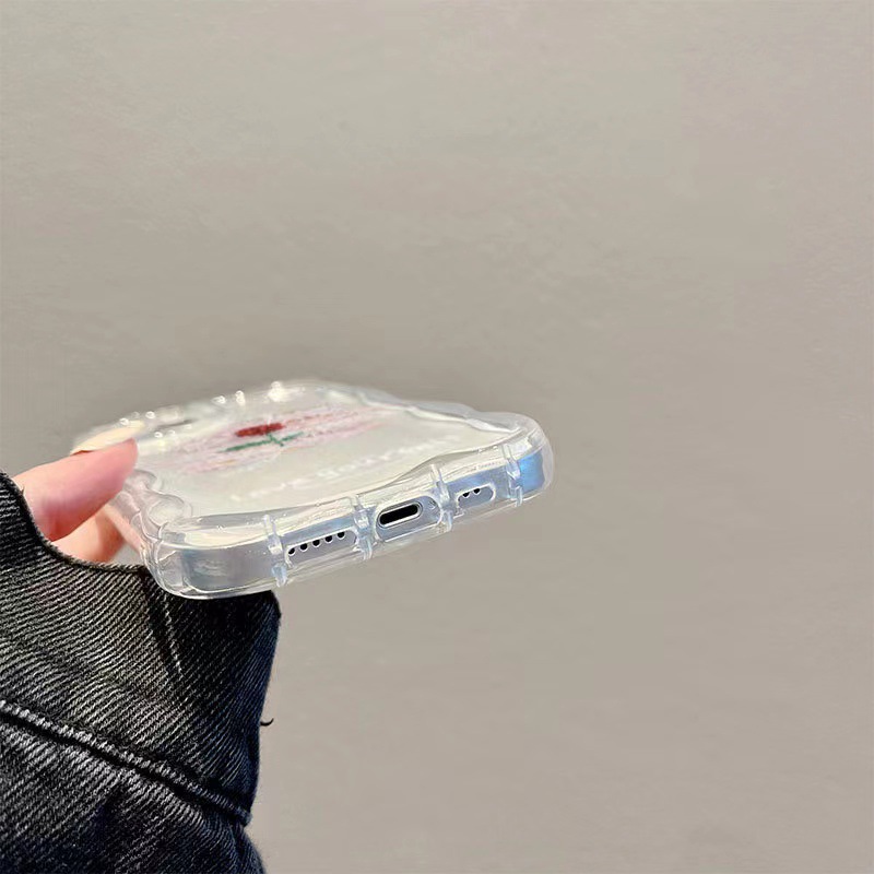 iPhone 17 Pro şeffaf telefon kılıfı, Apple 16 Pro Max, sınır ötesi 15 kız, 14/13 uyumlu pigmentli gül desenli.
