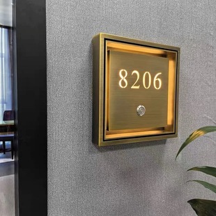 Customized Hotel House Number Plate High-level Sense Entry Door Plate Home Residential Homestay Box Luminous House Number