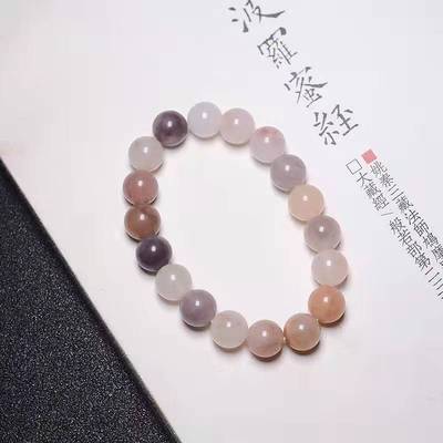 新疆金丝玉紫罗兰手链佘太翠圆珠女款老型珠玉石单圈手串直播货源|ru