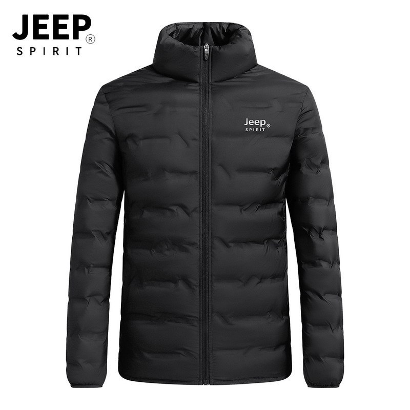 Jeep Casual 2024 Men's down Jacket Stand Collar Stretch Windproof Loose Plus Size Men's down Jacket Coat 2239